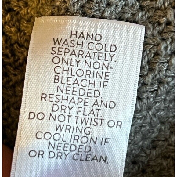 J.Jill Womens Gray Cotton Blend Fringe Trim Belted Long Sleeve Knit Cardigan S - Picture 8 of 11